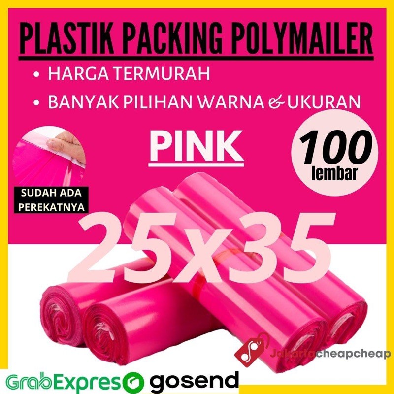 Plastik Packing Polymailer 25x35 Pink