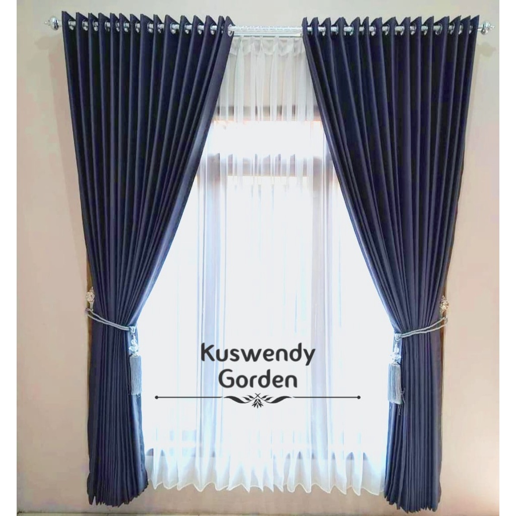 Gorden Blackout Polos 250 x 250 cm Tinggi 2.5 meter Hordeng Jendela Pintu Tirai Minimalis