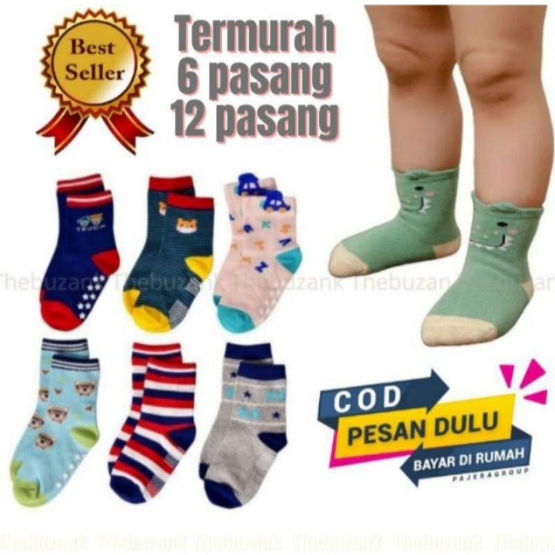 grosir !!! ( 12 &amp; 6 pasang ) kaos kaki bayi dan balita karakter lucu