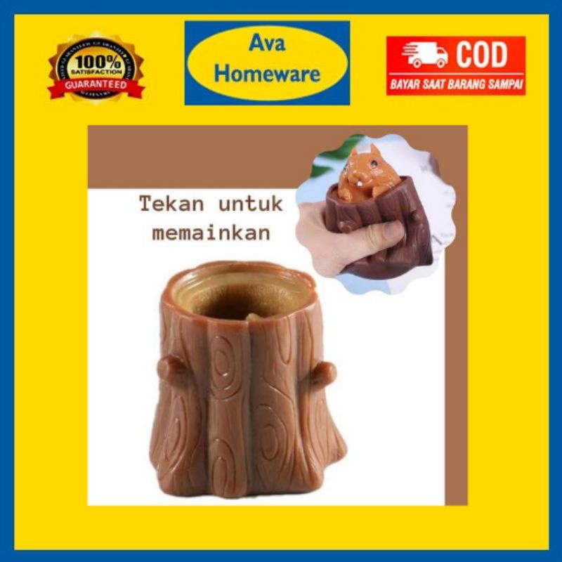 Mainan Squishy Tupai – AC 41 -  Mainan penghilang stress dan gelisah pop it lucu anak dan dewasa Squ