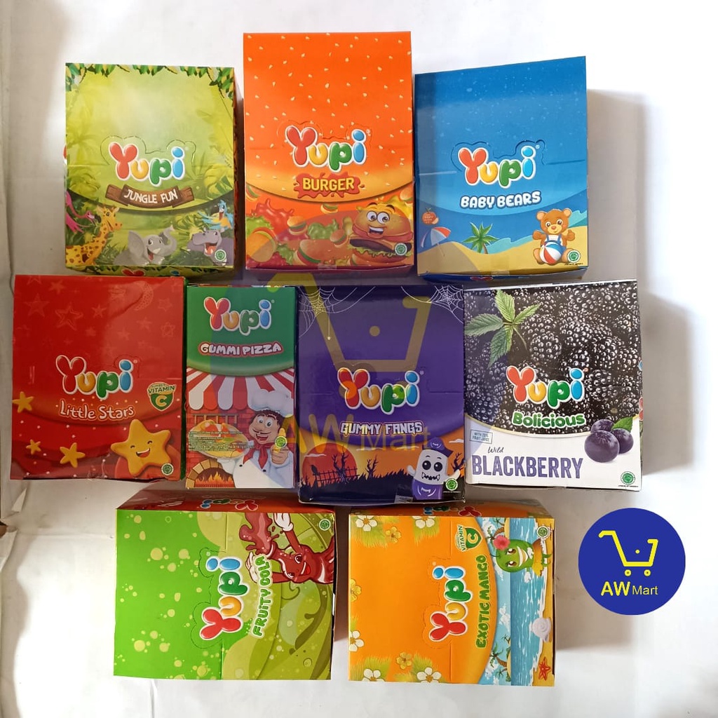 YUPI BOX- ALL VARIAN -  YUPI MARSHMALLOW CHOCO PIE , BABY BEARS, LITTLE STAR, JUNGLE FUN, GUMMI PIZZA, MINI BURGER, BOLICIOUS