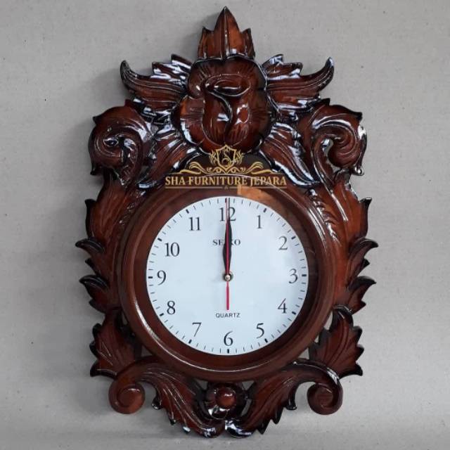 Jam dinding ukir/Jam dinding jati