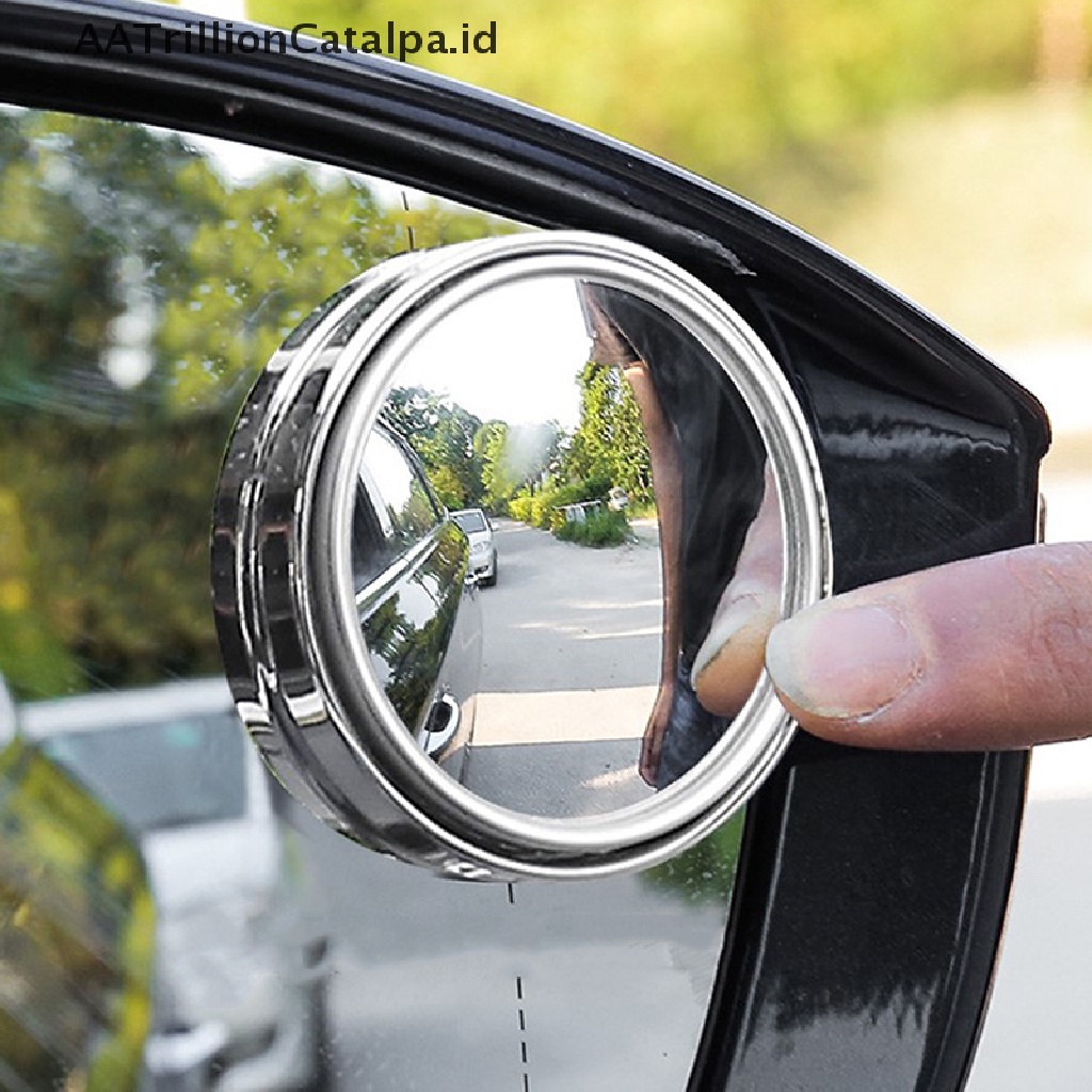 Aatrillioncatalpa 2Pcs Kaca Spion Blind Spot 360 Derajat HD Untuk Motormobil° Lensa Wide Angle Adjustable