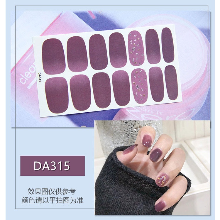 DA 14Pcs/Set Stiker Kuku Desain Bermotif High End Berlian Mutiara Permata Warna-Warni Untuk Tempel Tahan Air Tahan Lama Menicure Stickers Korea Self Adhesive Fashion Sticker kuku Full Aksesoris Dapat Kupas Mudah Digunakan Dan Dilepas Anti Air Nail Art