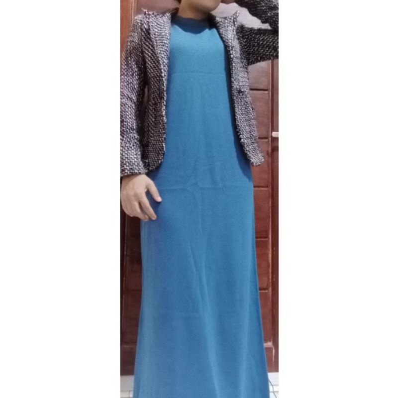 LONG DRESS INNER SPAN BAHAN RAJUT PREMIUM BAJU WANITA KEKINIAN TANPA LENGAN