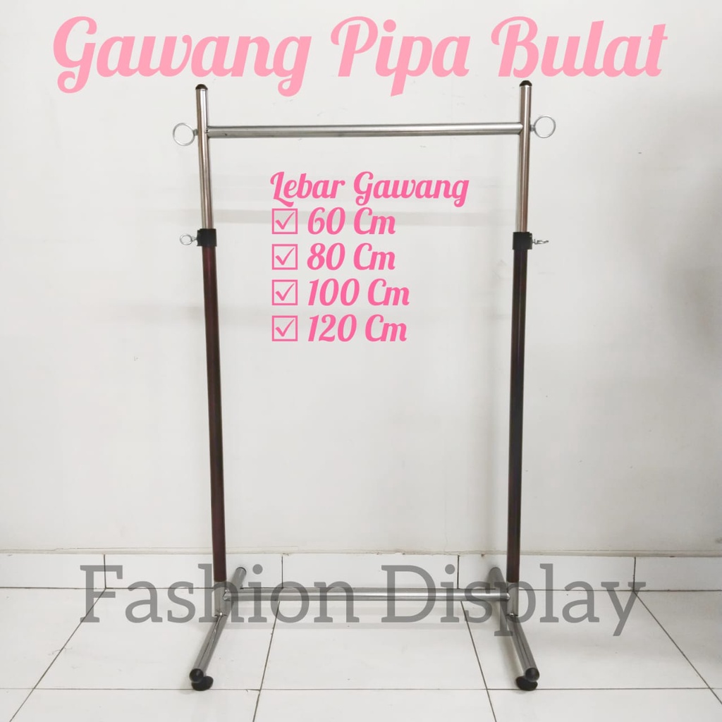 Gawang Baju Pipa Bulat/Gantungan Baju/Gawangan Baju Pipa Bulat Bahan Besi/Kaitan baju/Rak Baju(bh)