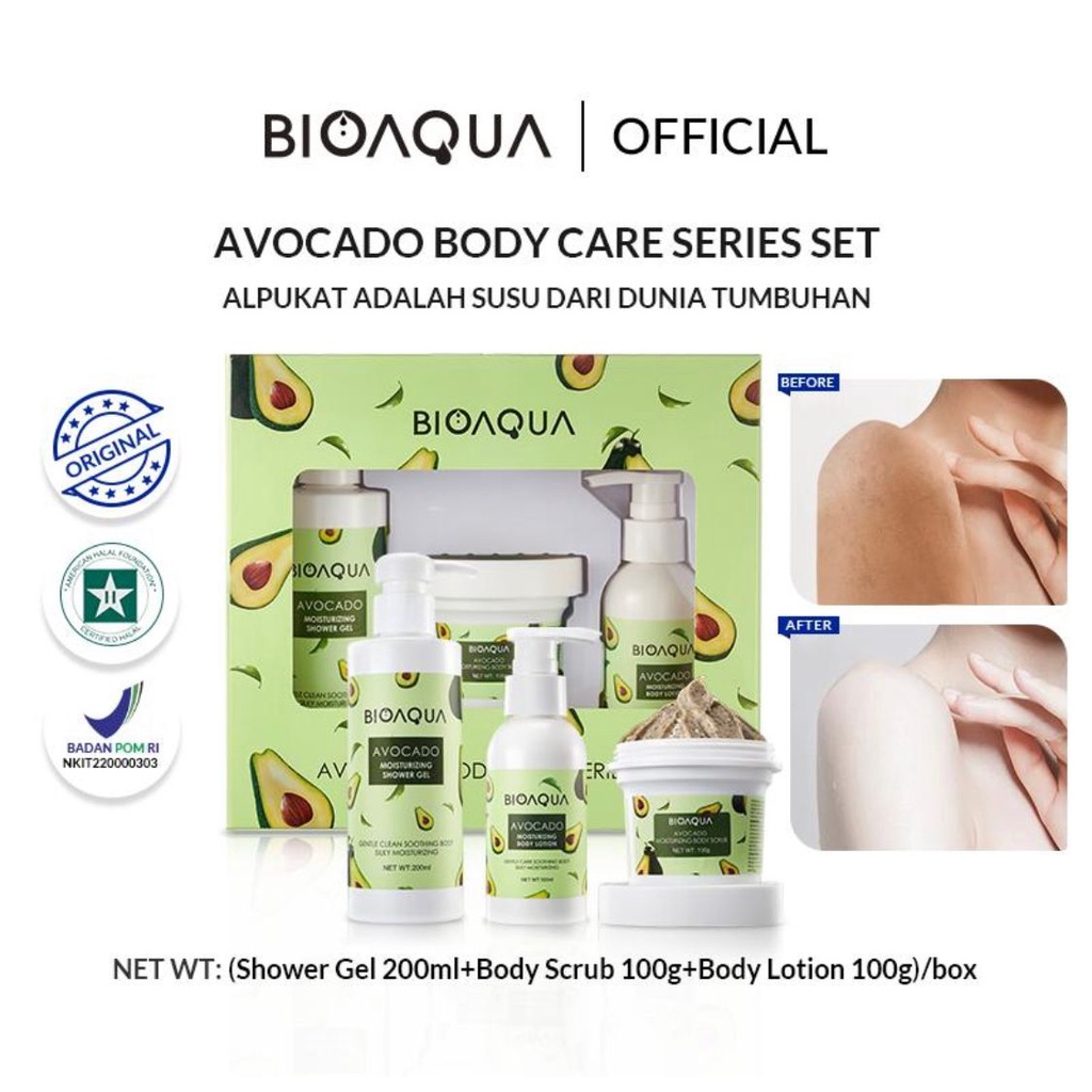 ✨ AKU MURAH ✨ BIOAQUA Avocado Body Care Series Set 200ml+100g+100ml