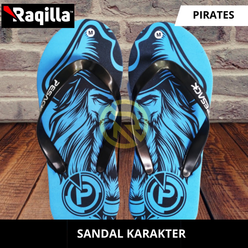 Sandal Jepit pria unik / Sandal Pria / Sandal Motif Pirates Of the Caribian terbaru