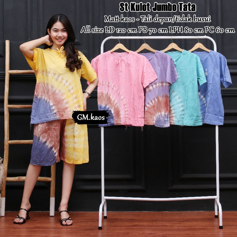 Setelan kaos jumbo motif tyi dye