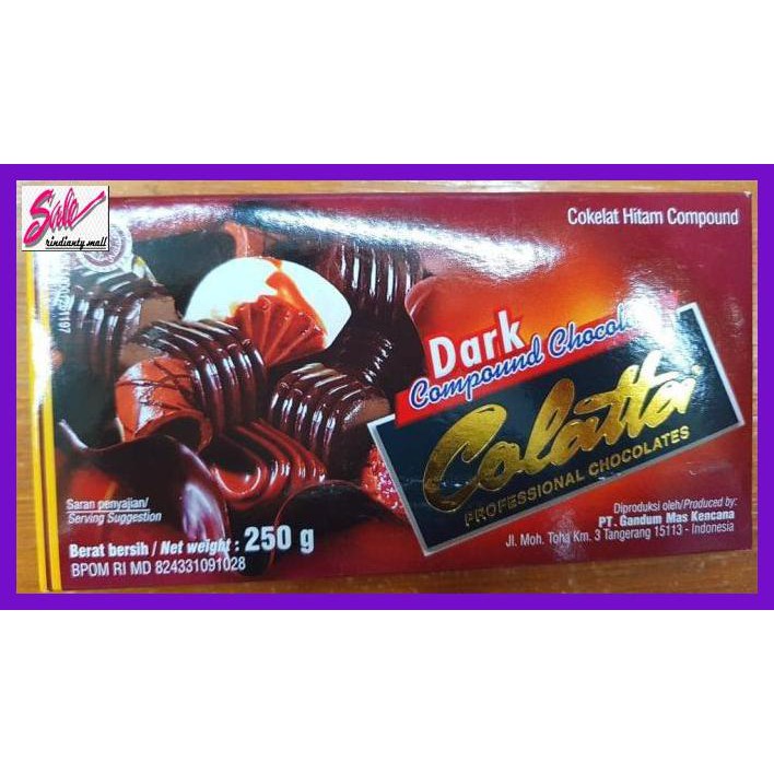 

SAKMACOKLAT- COLATTA DARK COMPOUND CHOCOLATE (DCC) 250GR -MAKANAN-MINUMAN.
