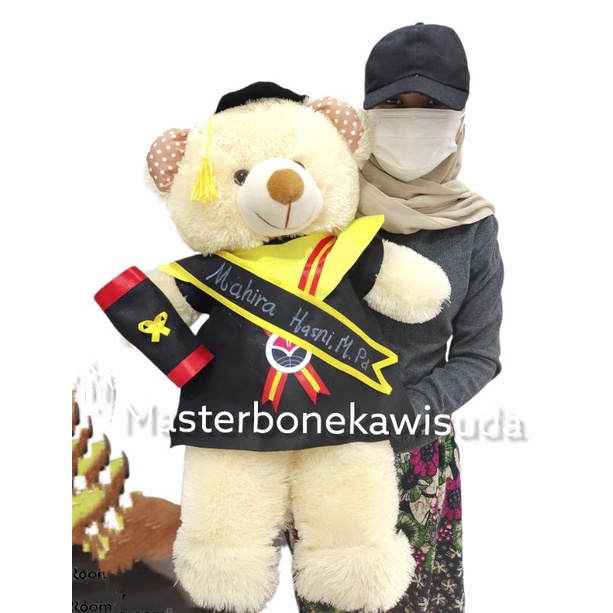 BONEKA WISUDA 75 CM JUMBO // SELEMPANG BERUANG TEDDY BEAR / KADO WISUDA / HAMPERS WISUDA / HADIAH / 