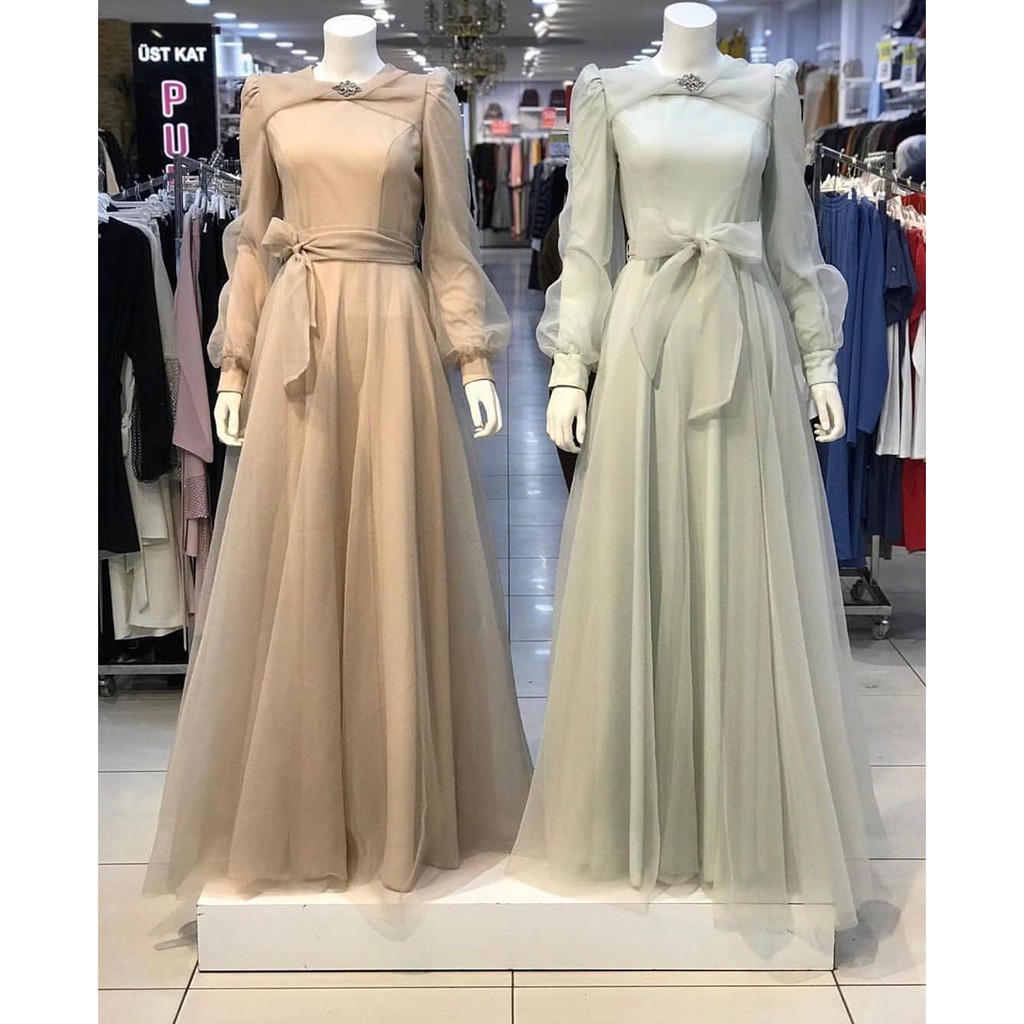 GAUN PESTA WANITA/ GAUN ORGANZA PESTA/ GAUN SIMPLE