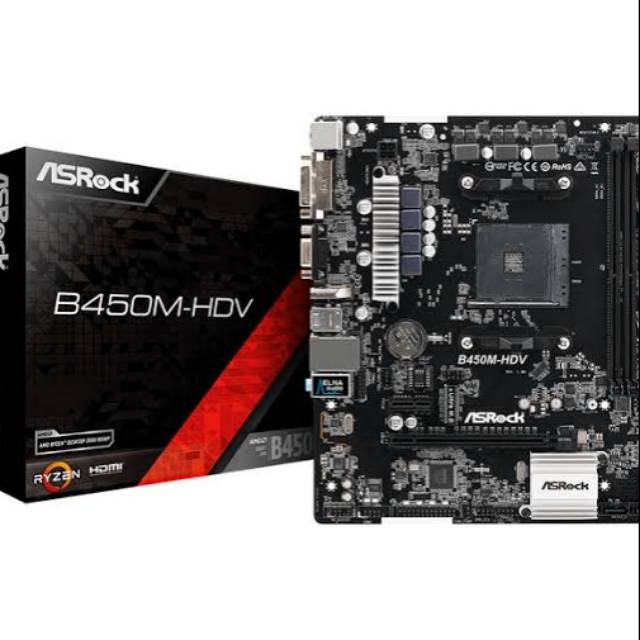 Asrock B450M-HDV (AM4, AMD Promontory B450, DDR4, USB3.1, SATA3)