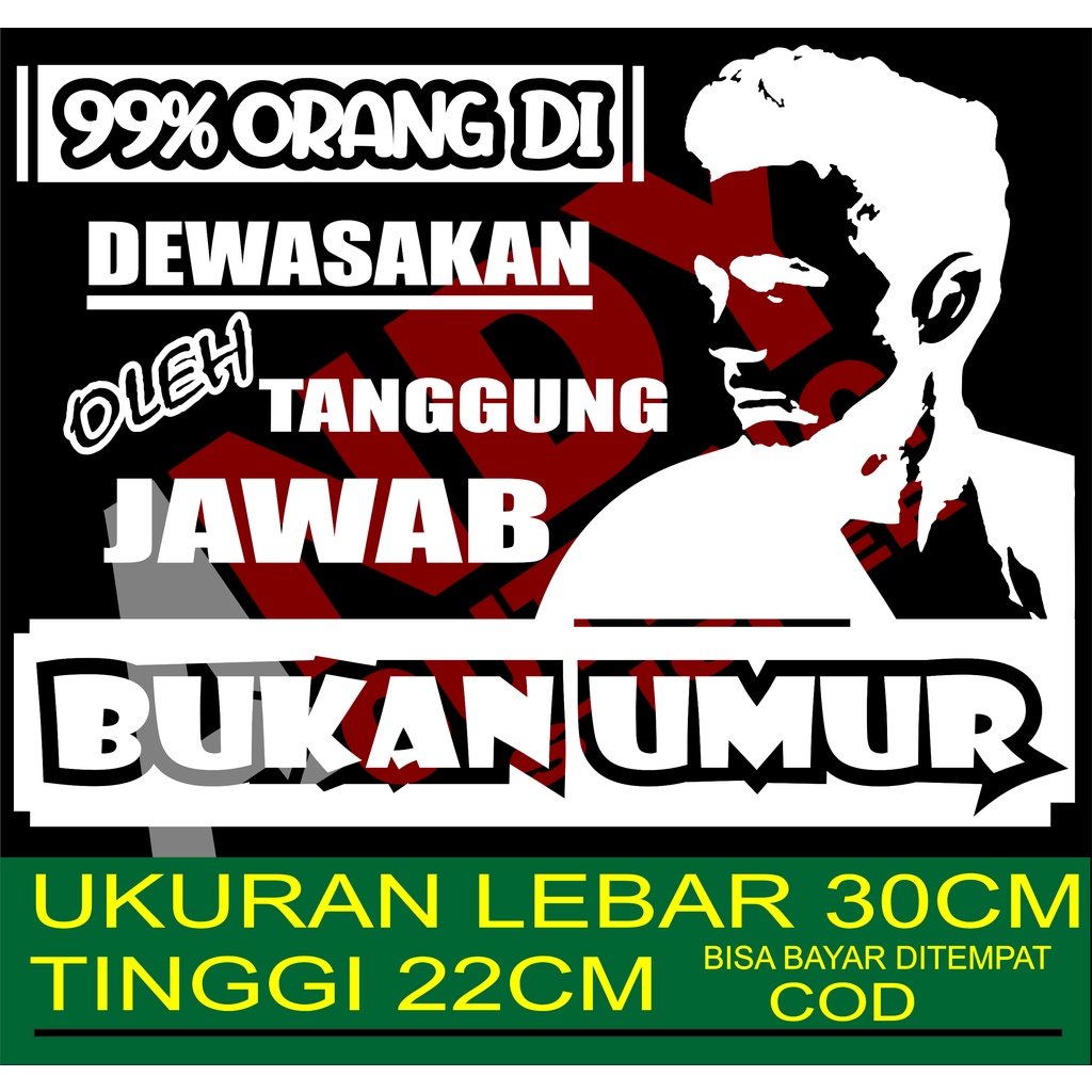

cutting stiker telaris termurah tulisan kata-kata 99% ORANG