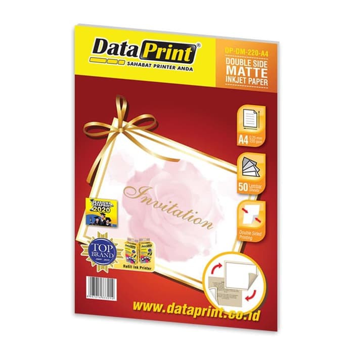 

Inkjet Paper Double Side Matte Data Print 220 A4 50 Lembar / Data Print Injkjet Paper 220 gsm A4