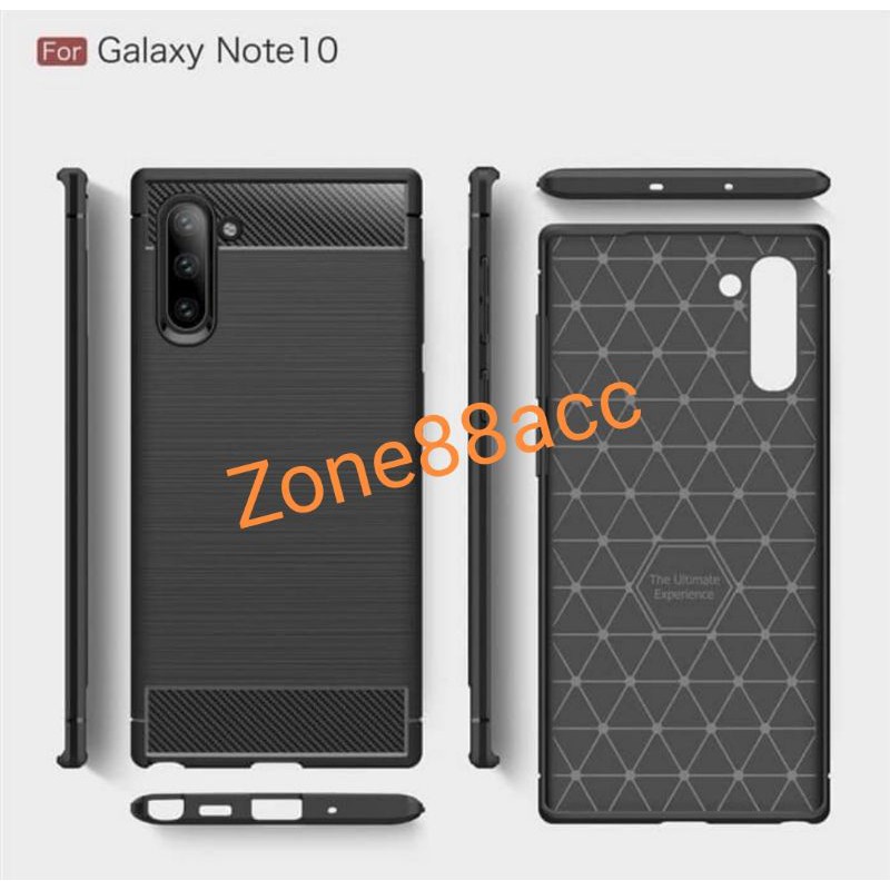 Silicon Case SAMSUNG Note 10 Softcase iPAKY Carbon Casing Cover TPU