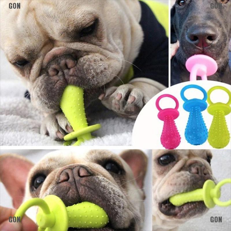 GON 1pc pet chew bell rubber pacifier dog toys bite resistant clean teeth toy random