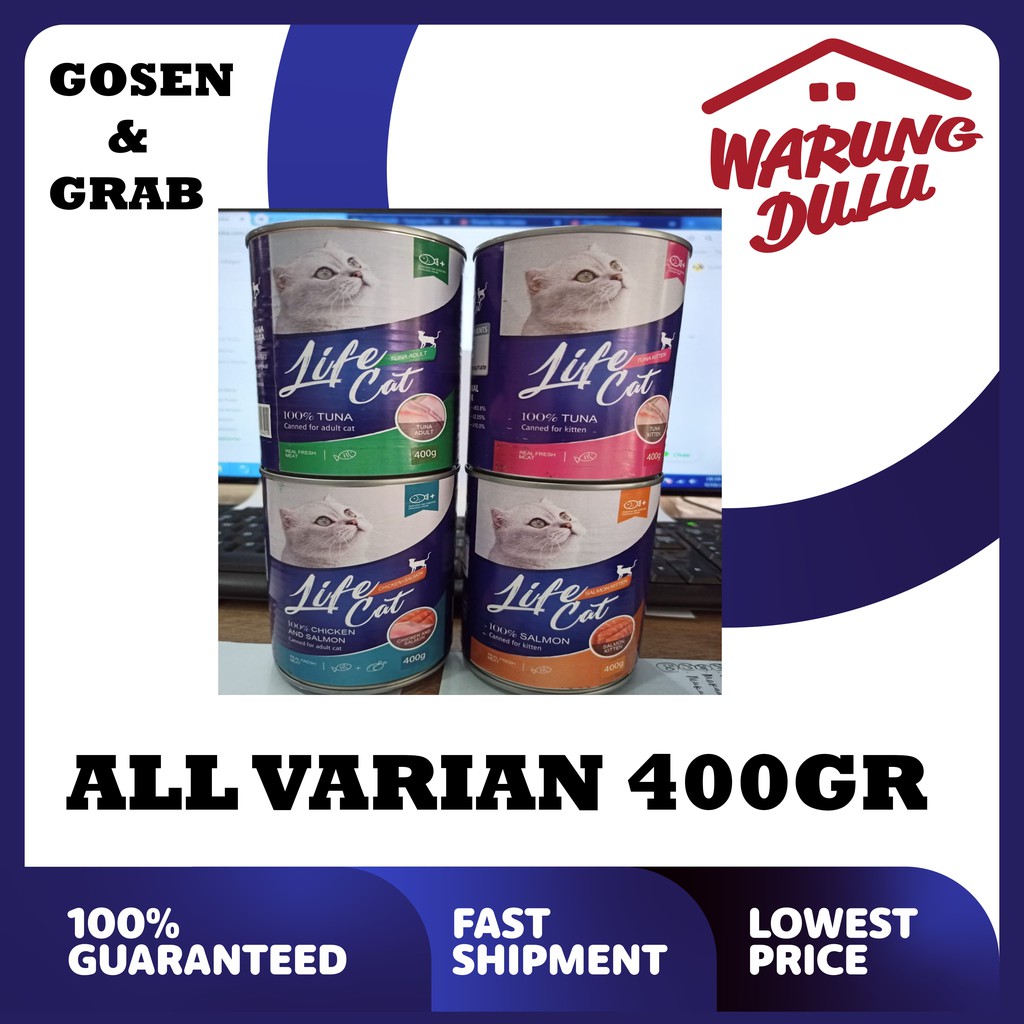 LIFE CAT 400GR ALL VARIAN ISI 24PCS (GRAB/GOSEND)