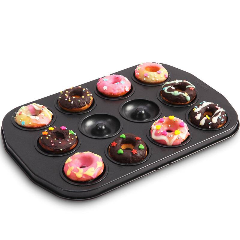 Chefmade basic 12 cups mini doughnut bake pan / loyang donut kecil