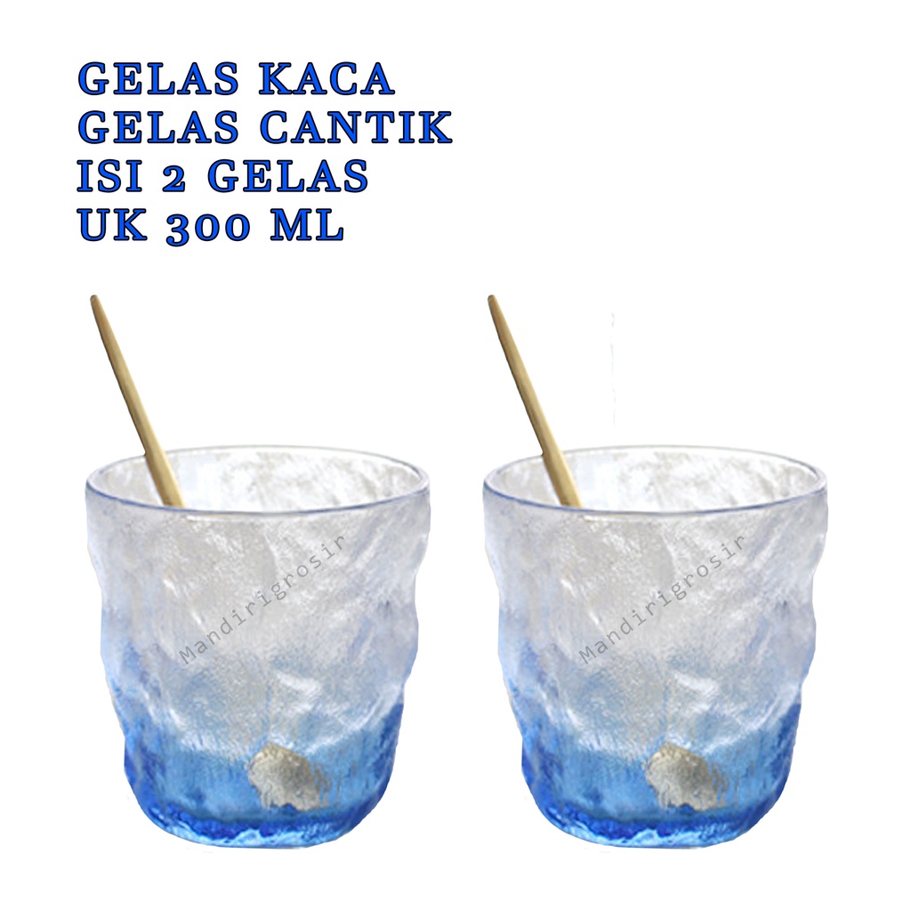 Gelas Eelegant  * Gelas Cantik *Gelas Kaca*Isi 2 PCS *300 ML