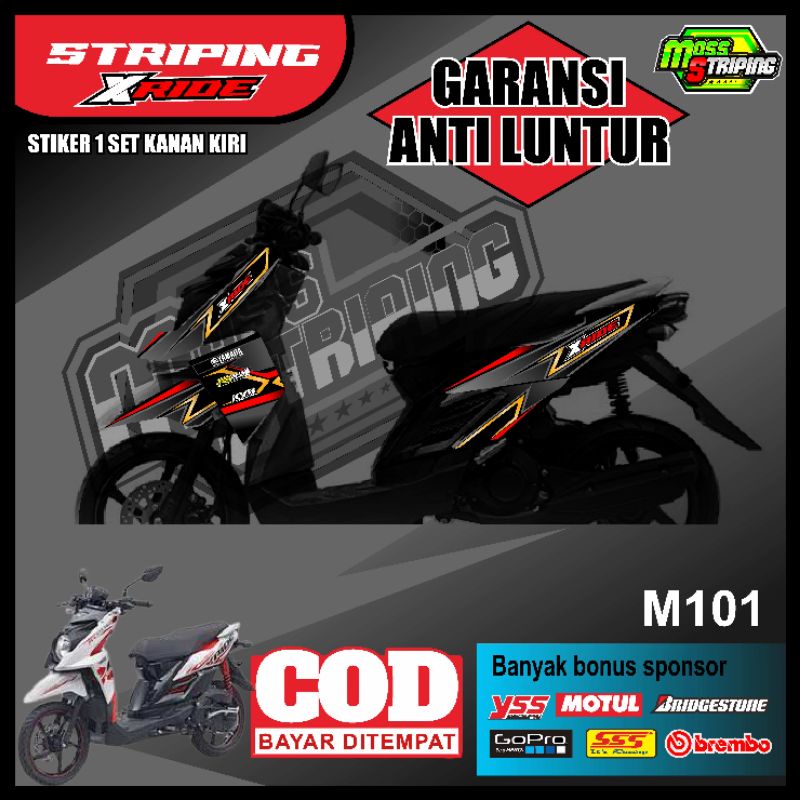 Striping X Ride 115 cc / Stiker Motor Yamaha Xride 115 / List Variasi Sticker Motor X-ride