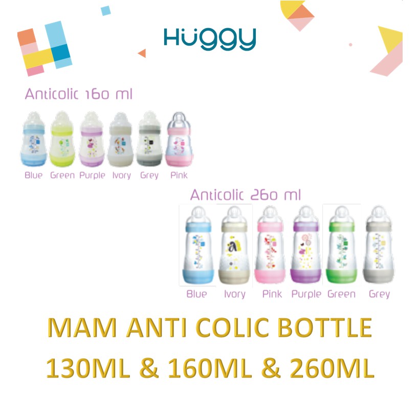 MAM Anti Colic Bottle Botol Susu Bayi 130ml 160ml 260ml Anti Kolik