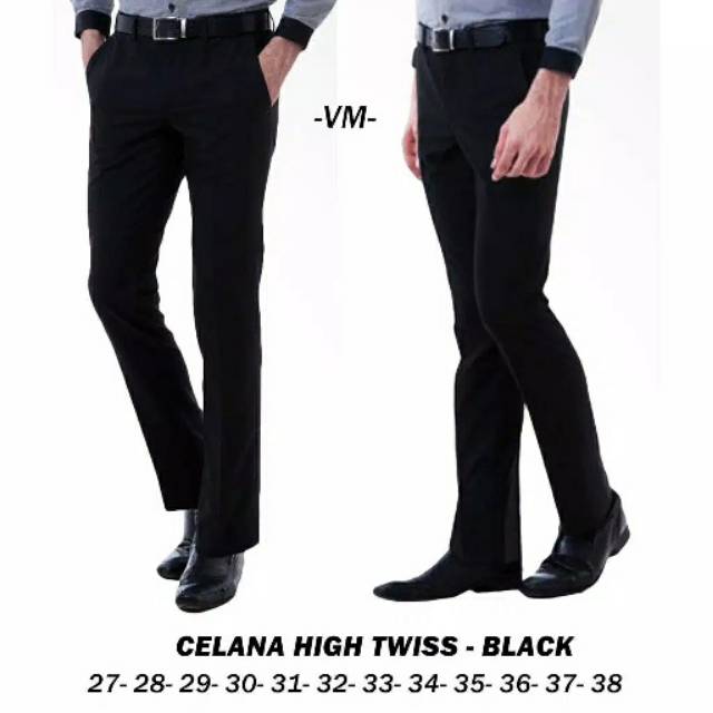 Celana Formal Pria Kerja Slimfit Kantor Bahan Kain Teflon Size 27 - 38 Murah Adem Nyaman Caldin