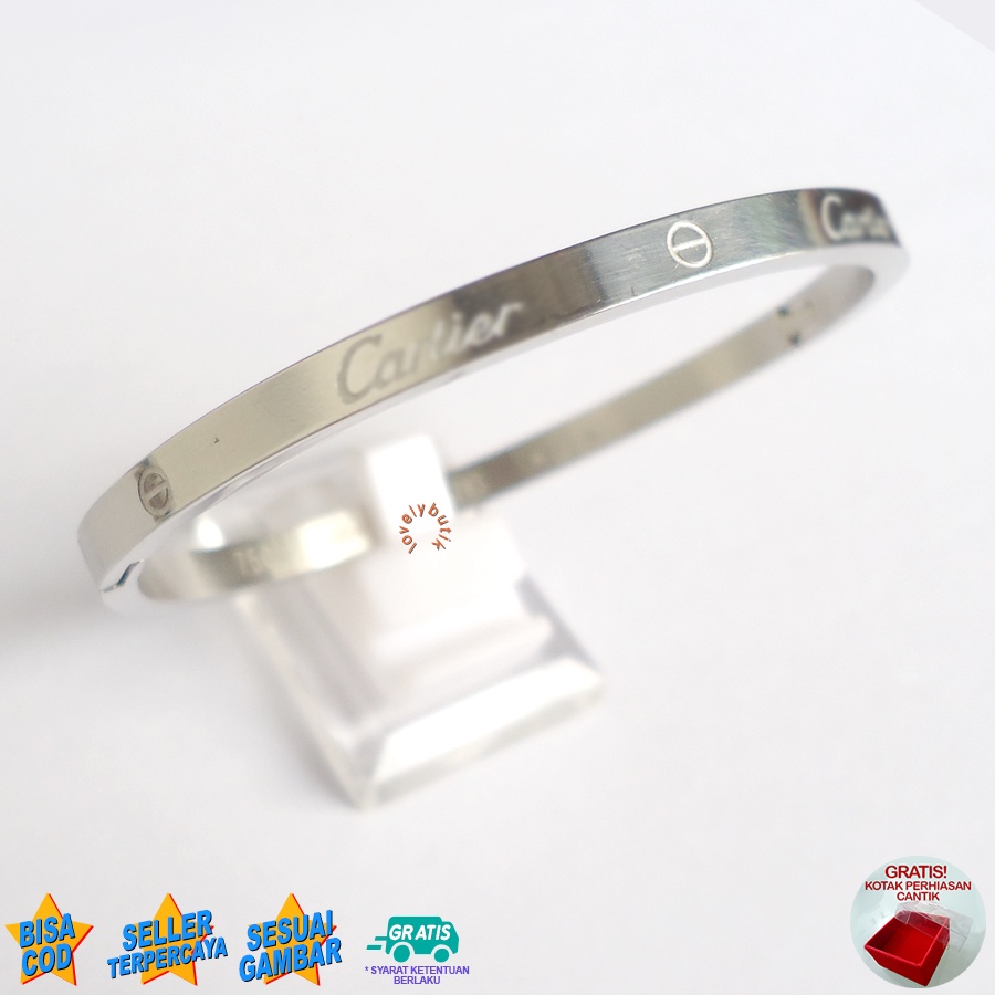 Lovelybutik - Gelang Bangle Titanium Fashion Wanita Korea Bracelet Jewelry K4nela