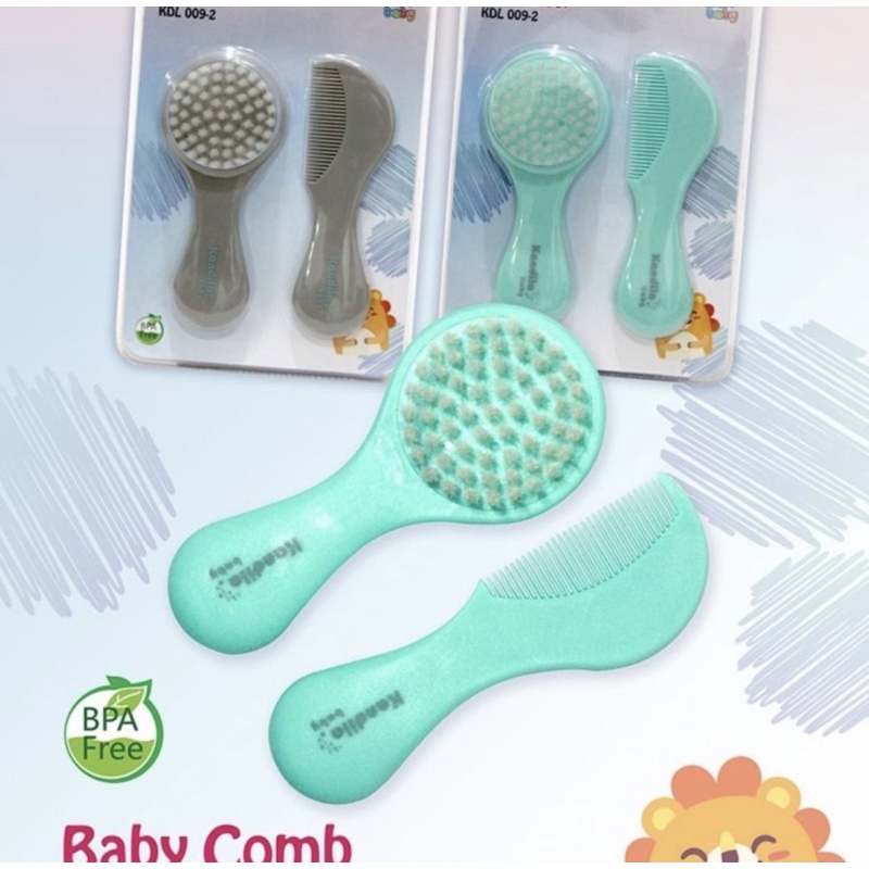 Kandila KDL009 Sisir Rambut Bayi Bulu KANDILA Brush dan Comb Set Baby Kado Melahirkan Hadiah SISIR BAYI BULU HALUS SISIR GERIGI LEMBUT