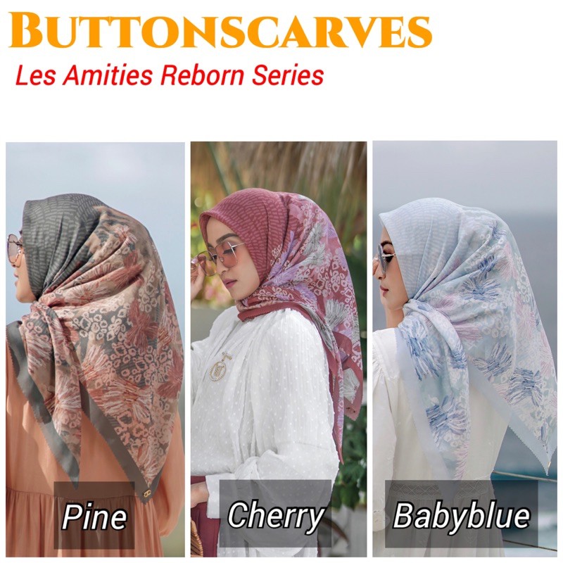 Buttonscarves Les Amities Reborn series (Pine, cherry, baby blue)