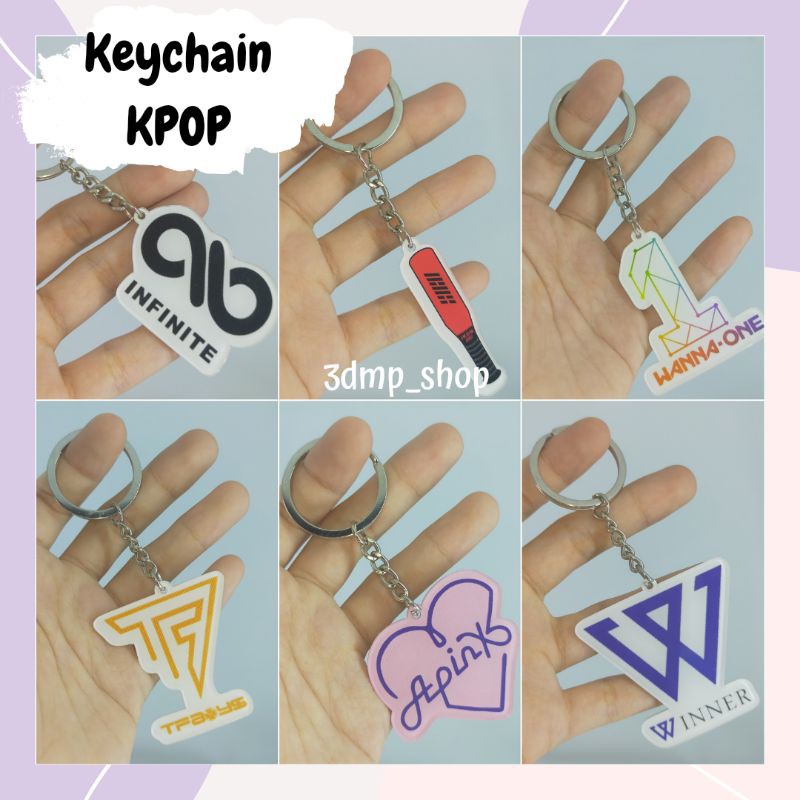 Gantungan Keychain Ganci Kunci Kpop Ikon Infinite Wanna One Winner Vixx 2pm Bigbang TFBoys Apink