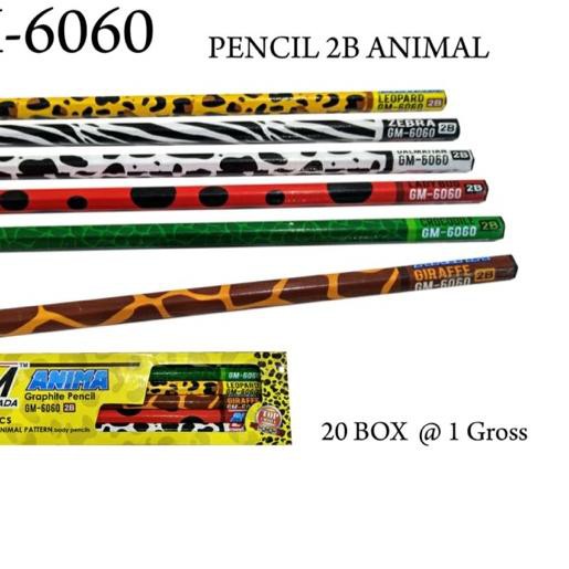 

Diskon!! KODE-234 12 PCS / 1 LUSIN Pencil / pensil/ pincil/ pinsil 12 pis 2B ANIMA GM6060