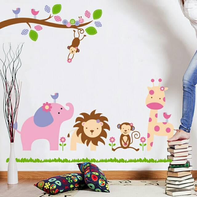 RELIZA WALLSTICKER 60X90 ANIMAL HEWAN ZOO KIDS JM7126