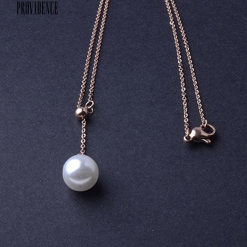 [Bayar Di Tempat]Adjustable Faux Pearl Pendant Kalung Selangka Rantai