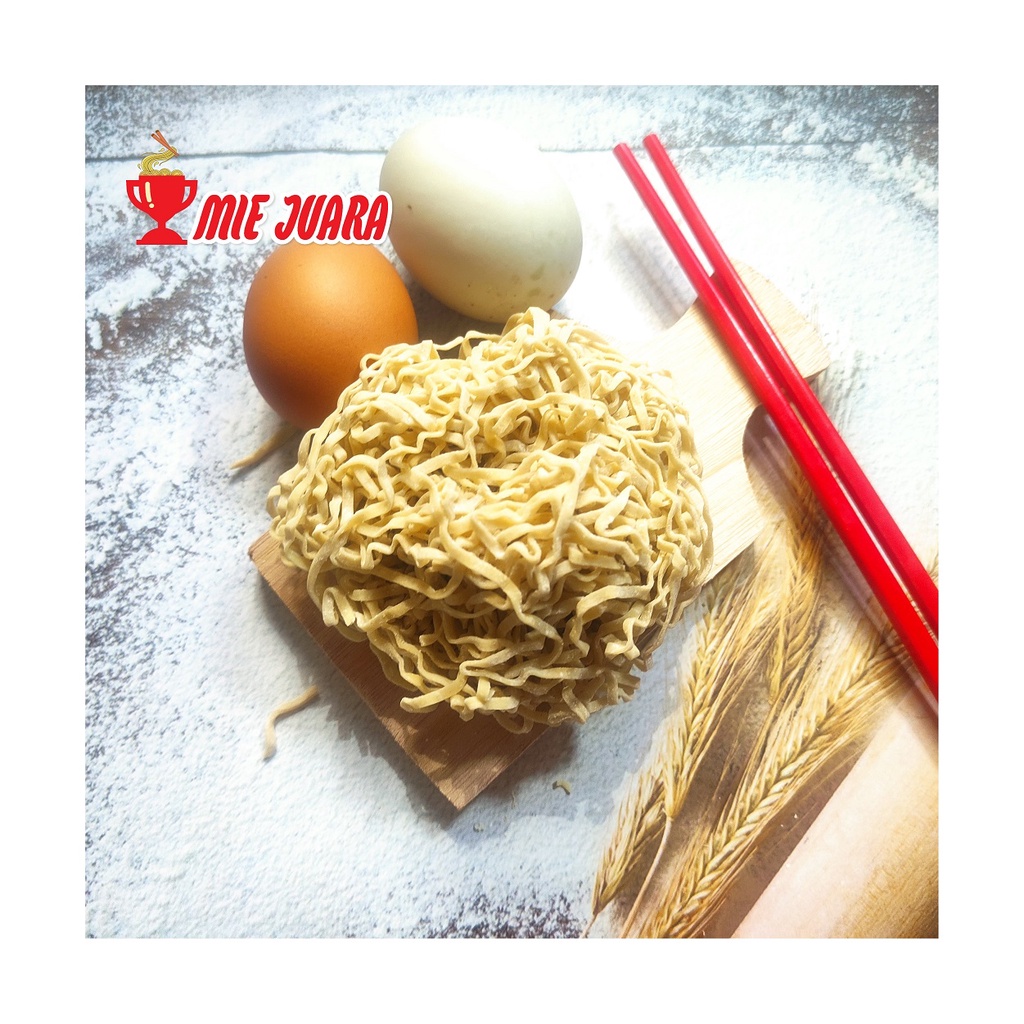 

Mie Mentah Tanpa Telur, Garing Kenyal / Bakmi Mentah Juara @ 1 kg