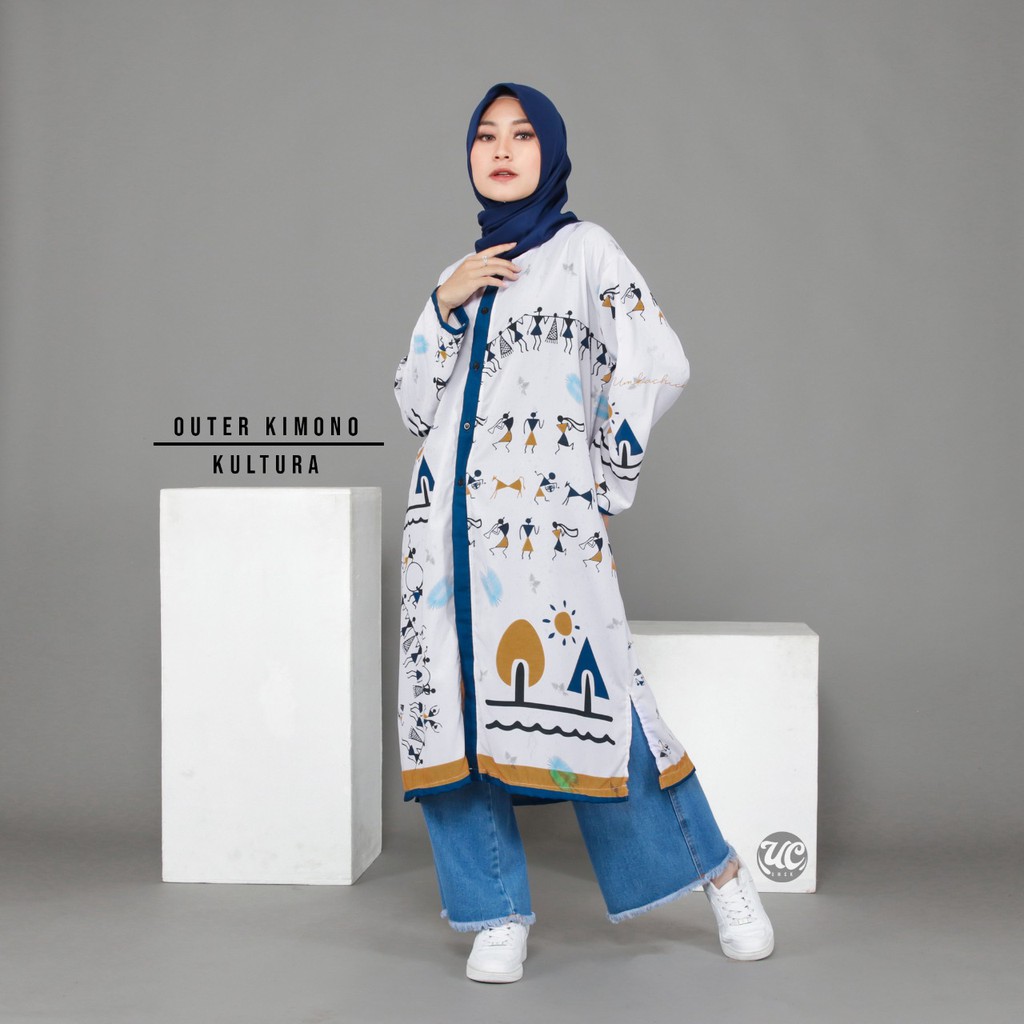 KIMONO OUTER KULTURA UMKACHICK - OUTWEAR POLYUMKA CARDIGAN PANJANG
