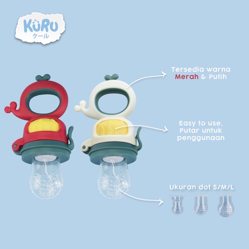 KuRu Dot Empeng Bayi | Empeng Buah Sayur Putar | Baby Fruit Teether 3m+