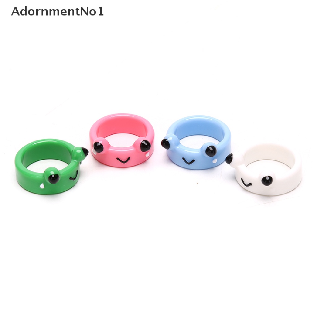 (AdornmentNo1) Cincin Bentuk Katak Bahan Polymer Clay Resin Untuk Wanita