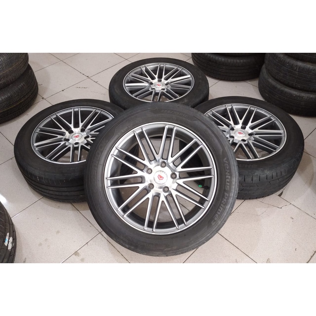Velg Mobil Bekas Racing VOSSEN Ring 17 Hole 5X114 Lebar 75 ET42 GP + Ban HANKOOK 225 55 R17 Untuk Mo