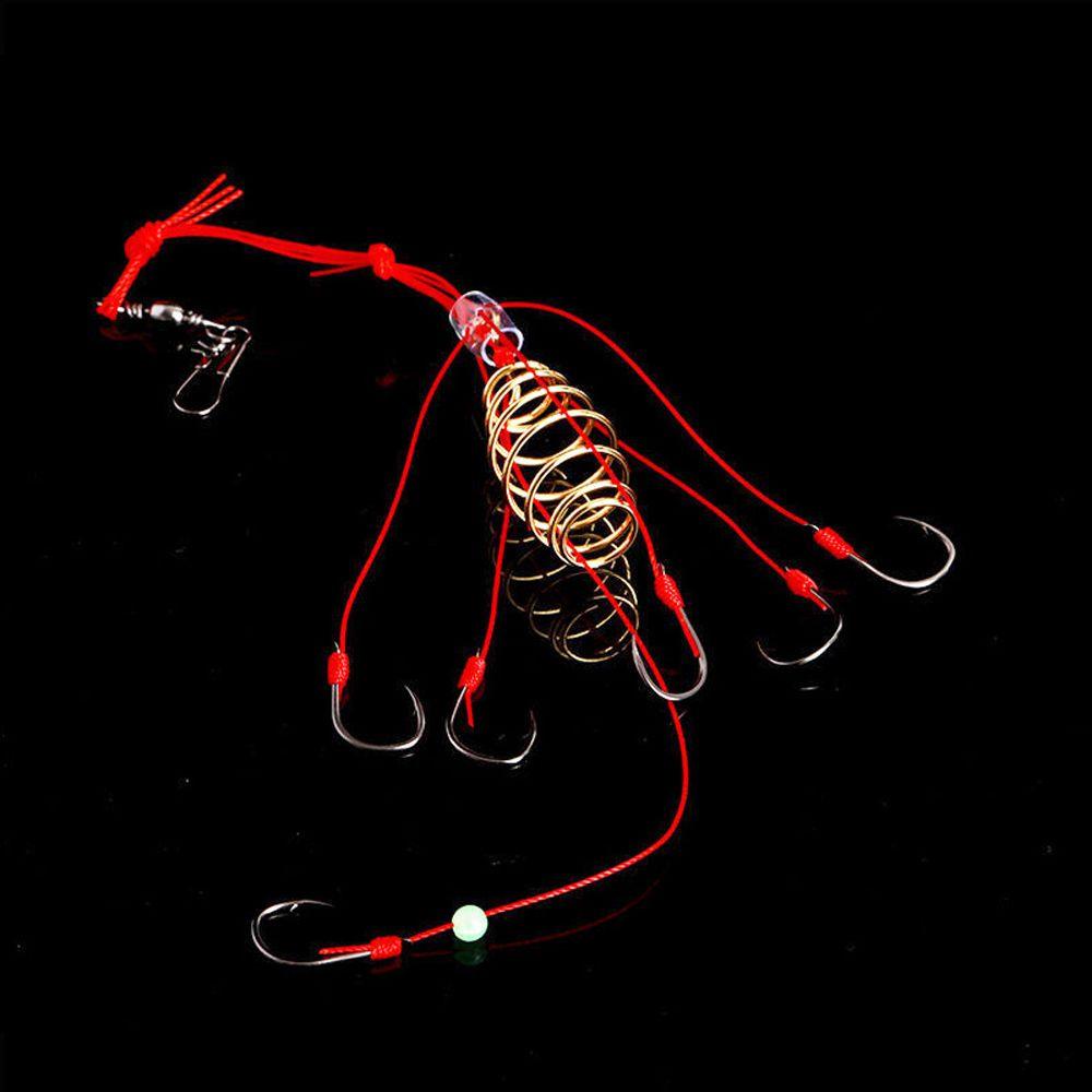 Agustina Fishinghooks 6-13 Aksesoris Memancing Manik-Manik Bercahaya Anti Berliku Baja Karbon Tinggi Kasar Memancing Tackle Springs Memancing Umpan Hooks