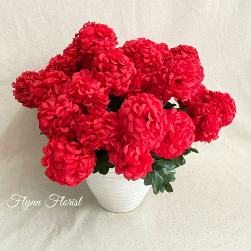 Bunga Seruni Ball X6 (satuan) Bunga Artificial / Bunga Plastik / Bunga Dekorasi / Pernikahan-3