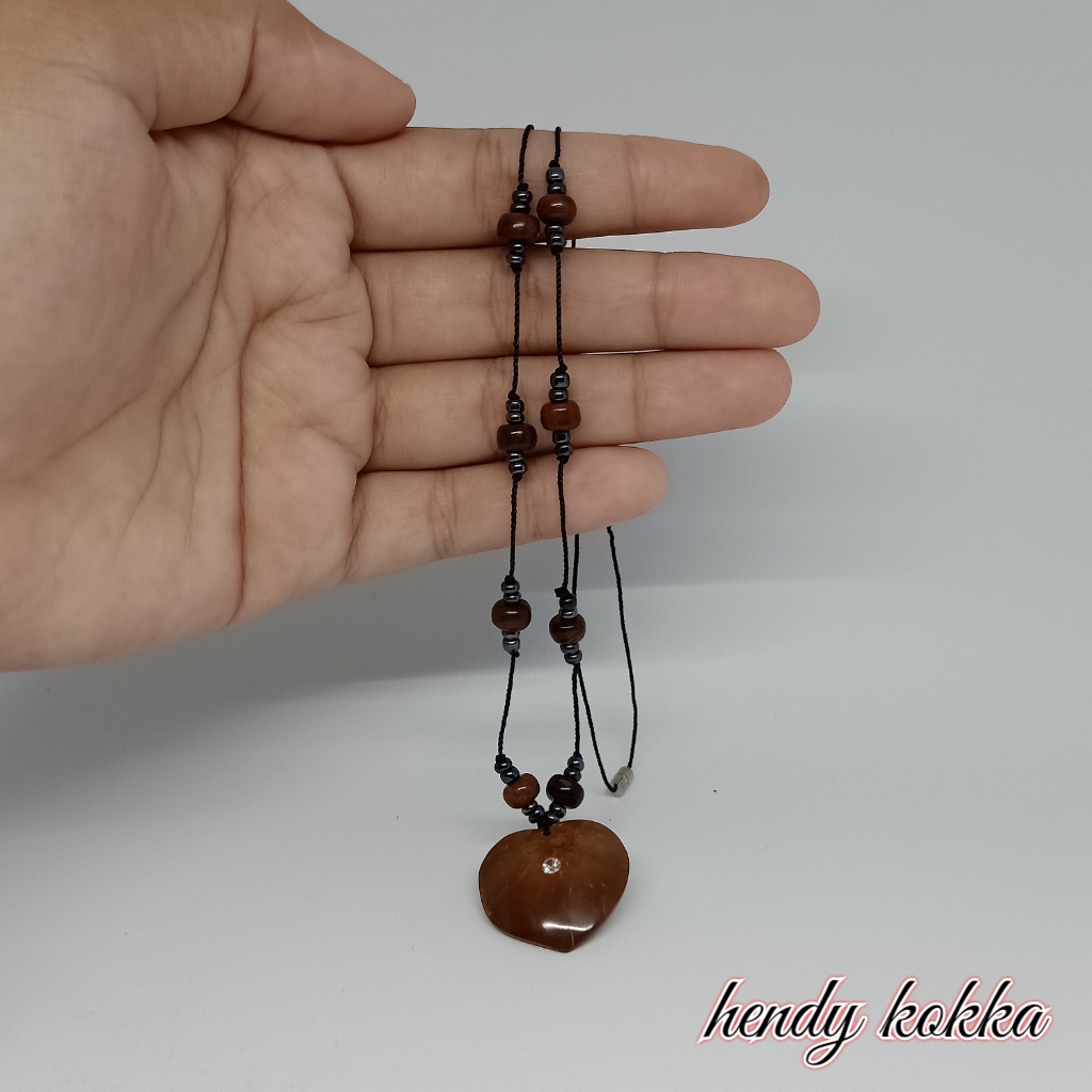 10pcs kalung manik kokka kaukah love mata coklat