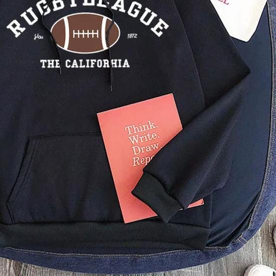 ۞ SWEATER HOODIE WANITA || RUGBY CALIFORNIA SWEATER HOODIE ♘