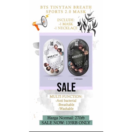 SALE BTS TINYTAN BREATH SPORTS 2.0 MASK