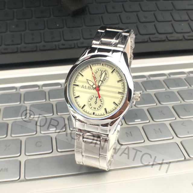 ［Ready Stock］Jam tangan fashion rantai couple mural kaca biru   S1128