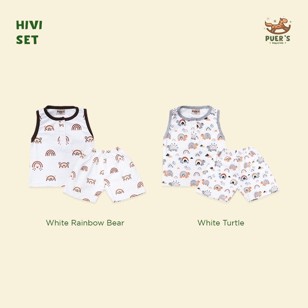 SINGLET SET BAYI DAN ANAK PUER'S HIVI SET (SETELAN SINGLET/SETELAN KUTUNG ANAK)