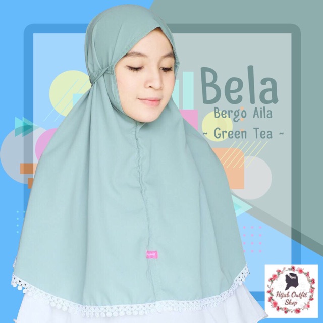 Bergo Aila Dengan Renda Bunga Cantik