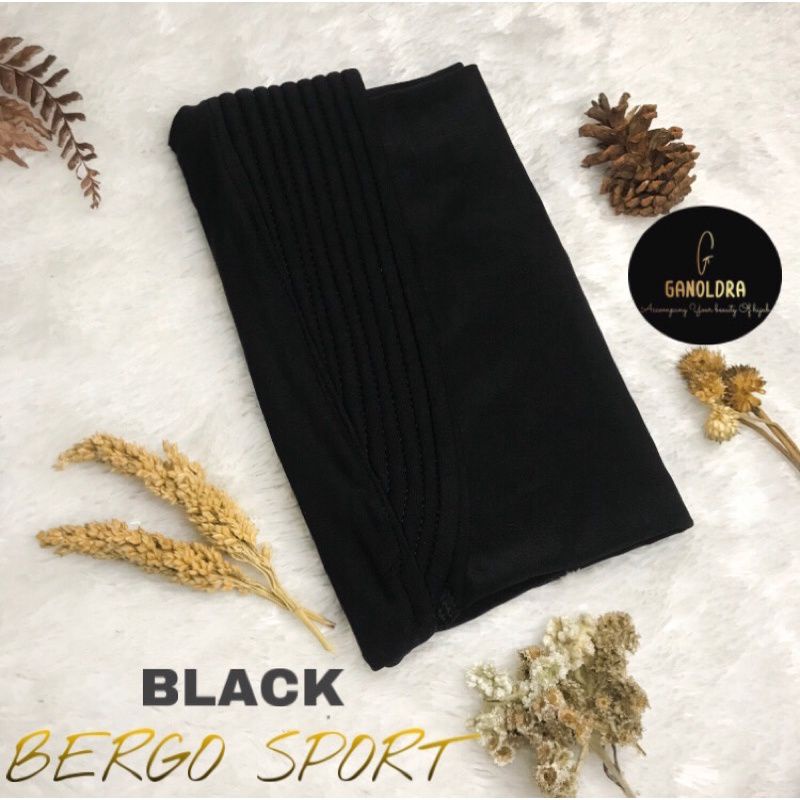 HIJAB BERGO SPORT/KERUDUNG SPORT & CIPUT PREMIUM-BLACK