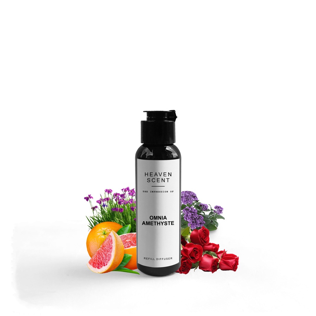HEAVEN SCENT Refill Luxury Reed Diffuser 100 ml - Pengharum Ruangan Aromaterapi Inspired by Fragrance-Omnia Amethyste