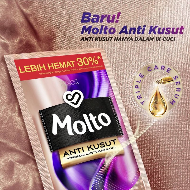 Molto Anti Kusut Velvet Bloom 720ml Pewangi &amp; Pelembut